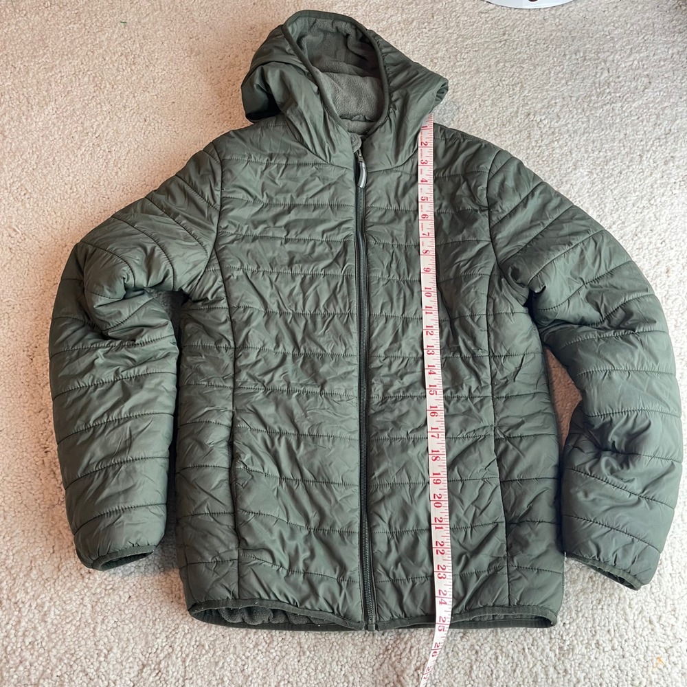Cat & Jack‎ Kids Quilted Hooded Jacket Green Puffer Winter Warm Size XL - Picture 7 of 10